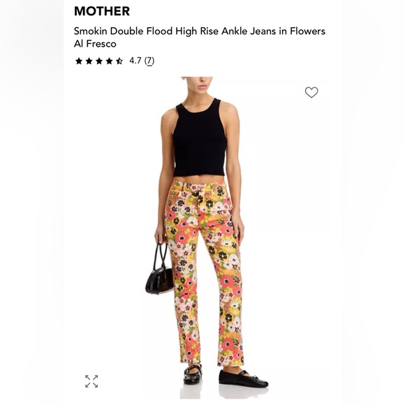 NWT MOTHER Floral Denim Jeans - Picture 2 of 7